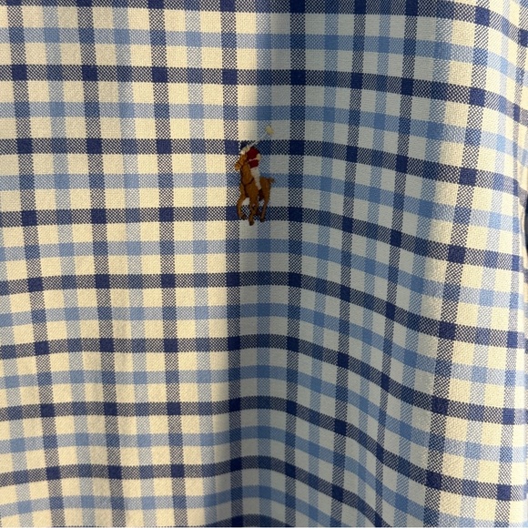 Ralph Lauren Mens Shirts Blue White Gingham Check Button Down Size Large - Picture 2 of 12